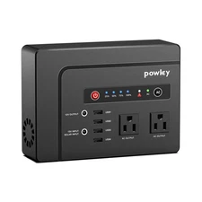 Powkey Portable Power Station 200W, 146Wh Portable Solar Generator Battery Pa...