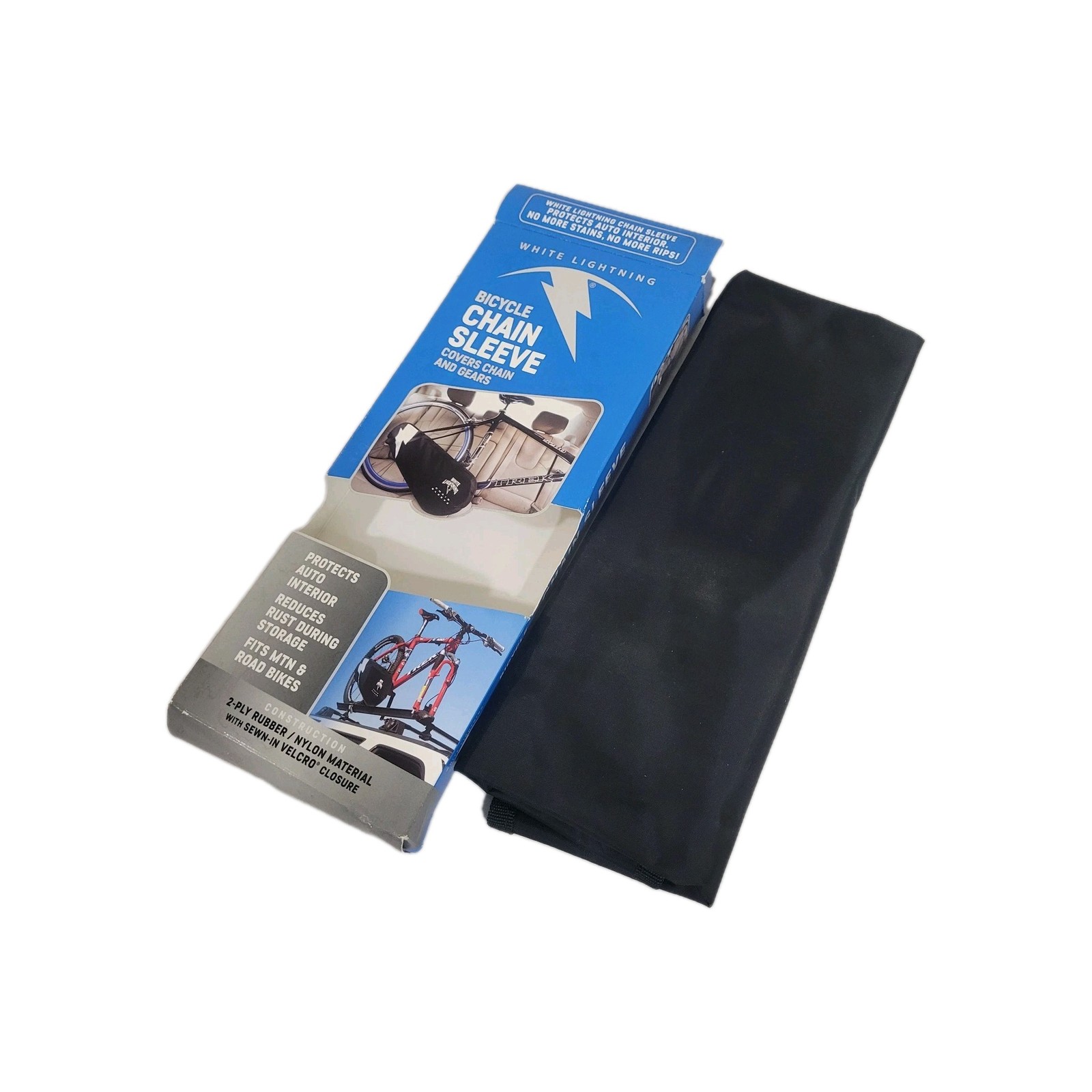 White Lightning Chain Sleeve Bicycle Drivetrain Gear Cover Transport Protector