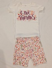 Gymboree Girl "Give Thanks" Gymmies Pajama Set Thanksgiving Holiday SIZE 5