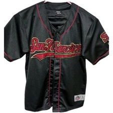 Johnny Sports San Francisco Baseball Jersey Bay Area Black Size Large L