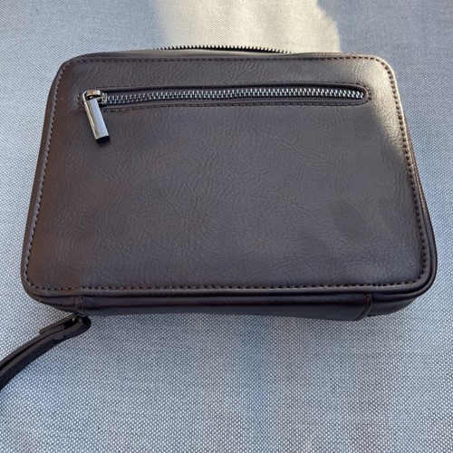 Stackers Brown Cable Tidy Bag faux leather