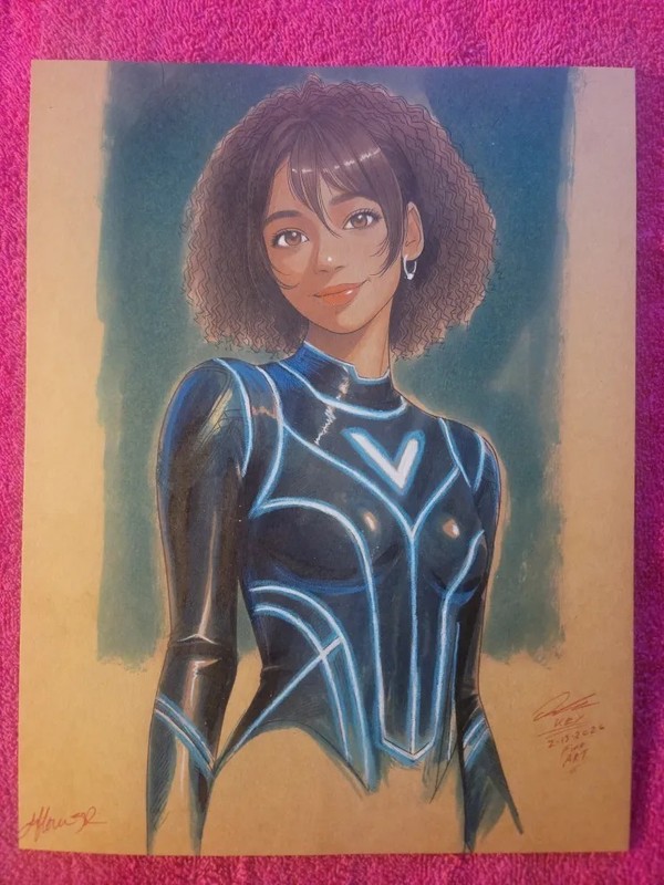 Audrey Autumn aka VECTORA OC Art Original Color 8.5x11 Drawing by Keyeske