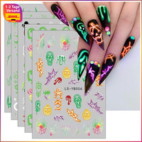 Nagelsticker Halloween Leuchten Im Dunkeln 9 Blatt Selbstklebend 9 StüCk