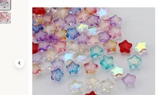Multicolor Iridescent Star-Shaped Loose Beads Mixed Color Star Shape Finish