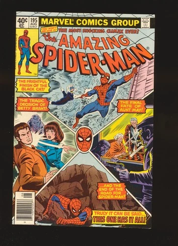 Amazing Spider-Man # 195 Newsstand - Origin & 2nd Black Cat VF+ Cond