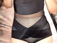 VTG SILKY HIGH WAIST NIPPER PANTIES GIRDLE SHEER SHAPER NIP TUCK SLIM L 42"