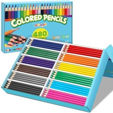 480 Count Colored Pencils Bulk, 12 Assorted Colors, Pre-sharpened Coloring Pe...