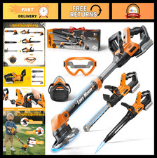 3-in-1 Kids Tool Set - Weed Wacker, Leaf Blower Lawn Mower Toy, Sounds Light