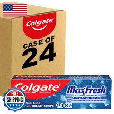 Colgate Max Fresh Travel Size Toothpaste Mini Breath Strips Cool Mint - 24 Pack