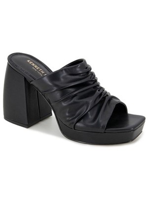 KENNETH COLE NEW YORK Womens Black Anika Open Slip On Heeled Sandal 8.5