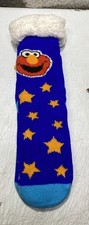 Sesame Street Elmo Cookie Monster Sherpa Lined Socks Non-Slip, Warm, Soft NWT