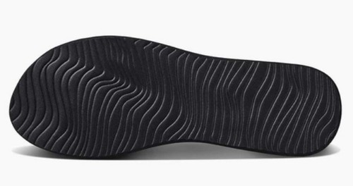Reef Bliss-Full Black Hibiscus Womens Rubber Flip-Flop Size 9 - Picture 3 of 6