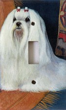 Maltese Art Printed on a Single Toggle light switch plate, made in USA