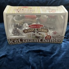 Melissa  Doug Wooden Scoop and Serve Ice Cream Counter 28 pcs