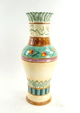 Fitz & Floyd Dapper Rabbits Hand Crafted Ceramic Vase 15" Tall