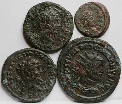 ROME Ancient lot 4x Antoninianus Fouree DENARIUS Caesar Severus Diocletian #D24