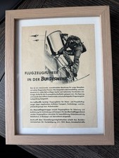 Original Bundeswehr Reklame 1957 &ndash; Flugzeugf&uuml;hrer Luftwaffe &ndash; gerahmt