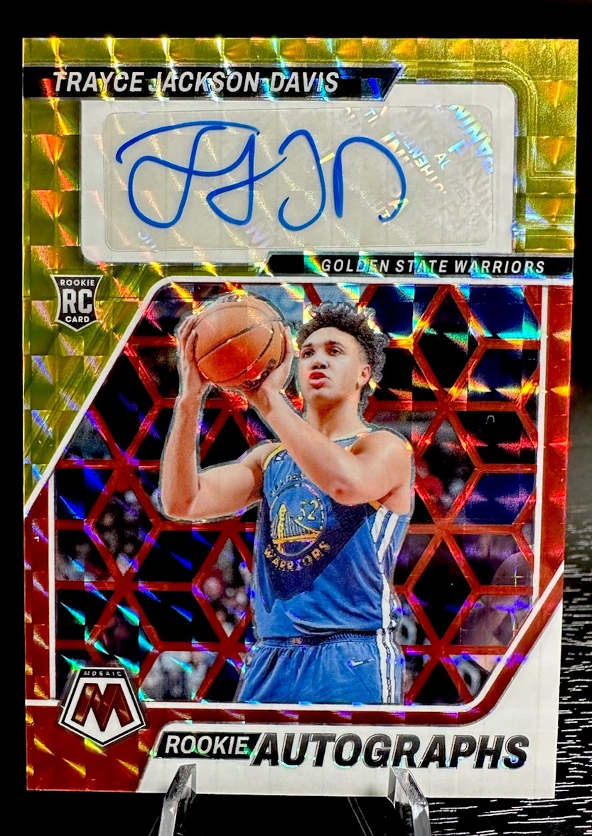 2023-24 Mosaic Trayce Jackson-Davis Rookie Auto RC Choice #RA-TJD Warriors