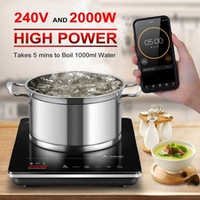 Plaque induction portable 2000W Aobosi, 20 niveaux, minuterie, compacte