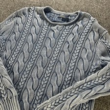 Polo Ralph Lauren Cable Knit Sweater Womens Size XS Blue Crewneck Pullover