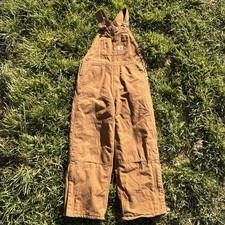 Carhartt quilt Lined Overalls Boys Youth Sz 12 OX8625