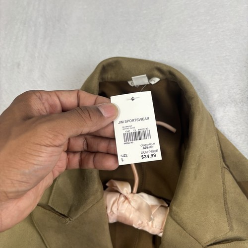 NWT Cato Faux Suede Longline Vest Jacket W/ Belt Tan Women's Large - Picture 3 of 7