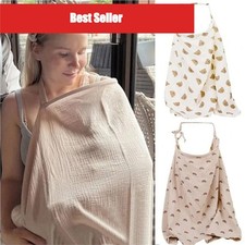 OIMG Cotton Muslin Nursing Cover Breathable Breastfeeding Privacy Apron