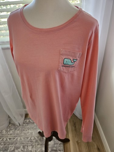 Vineyard Vines Large Womens LS Samon/Pink Color T-Shirt Sz Large
