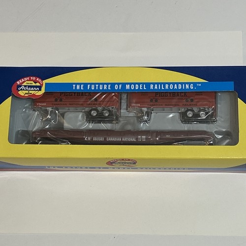Coche plano Athearn HO 96373 50' con remolques de 2-25' Canadian National CN NOS nuevo | Condition: New