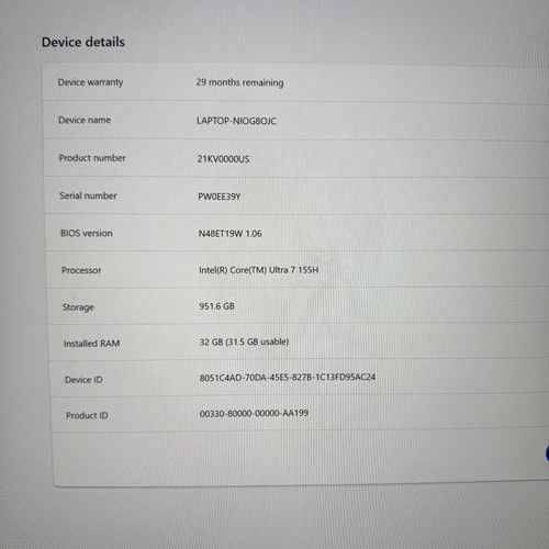 ⭐Lenovo ThinkPad P1 Gen 7 16" 165Hz Laptop Core Ultra 7 155H RTX 2000 32GB 1TB⭐ - Foto 12 di 16