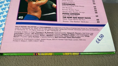 ANNUAL - WWF Wrestling Official Annual Hardback Unclipped 1991 Hulk Hogan - Picture 8 of 15
