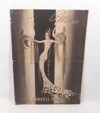 EARL CARROLL Theater Restaurant Menu vtg 1946 Hollywood Art Deco Cocktail LA