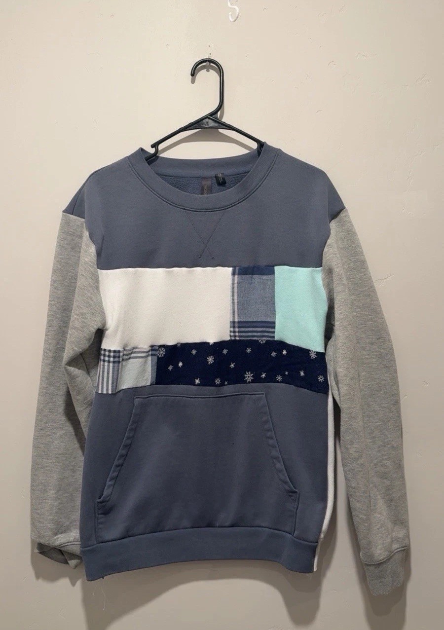 Patchwork Upcycle Reworked Oversize Winter Snowfl… - image 1