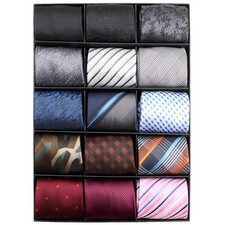 Mens Ties Set Classic Neckties 15pcs Gift Box Collection Tie Business Wedding...