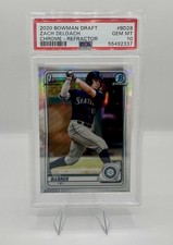 2020 Bowman Draft Zach Deloach Chrome Refractor MLB Trading Card PSA 10 