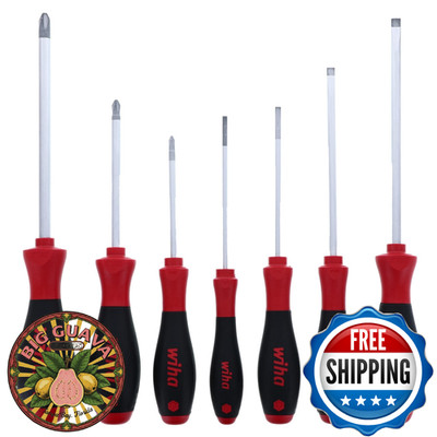Wiha 30278 7 Piece SoftFinish Slotted and Phillips Screwdriver Set
