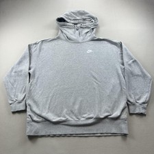 Nike Hoodie Sweatshirt Womens Medium Gray Mock Funnel Neck Club Terry Swoosh