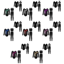 Girls Set Unitard Gymnastics Bodysuit Outfits Sports Sleeveless Crop Top Show