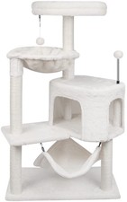 Cat Tree with Condo and Big Hammock Beige YUNIQUE