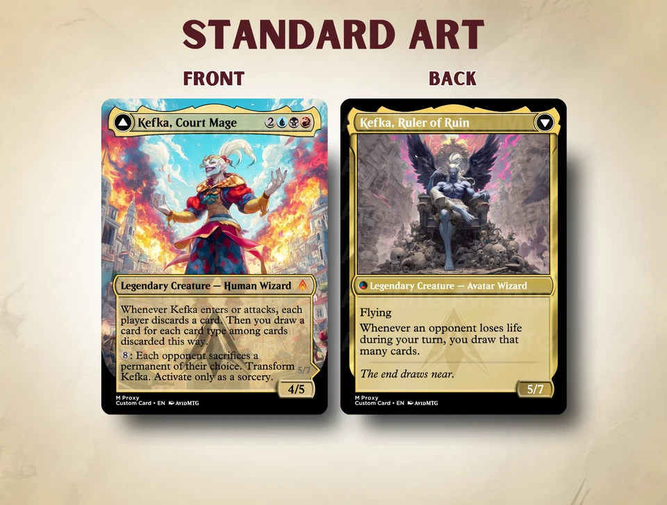 Kefka, Court Mage / Ruler of Ruin - 2 Sided Custom Magic: The Gathering Card - Image 3 of 4