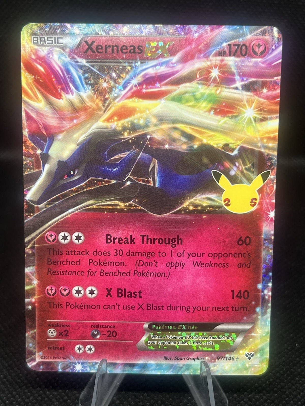 Xerneas EX 97/146 Holo Full Art Ultra Rare Card Pokémon Celebrations Classic  NM