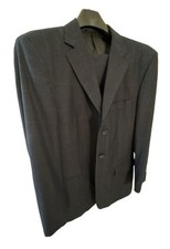 Giorgio Armani Collezioni Navy Blue Windowpane Suit Size 40R Pants 34x30