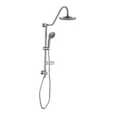 5-Spray Patterns with 2.5 GPM 8 in. Wall Mount Shower Heads in Brushed Nickel