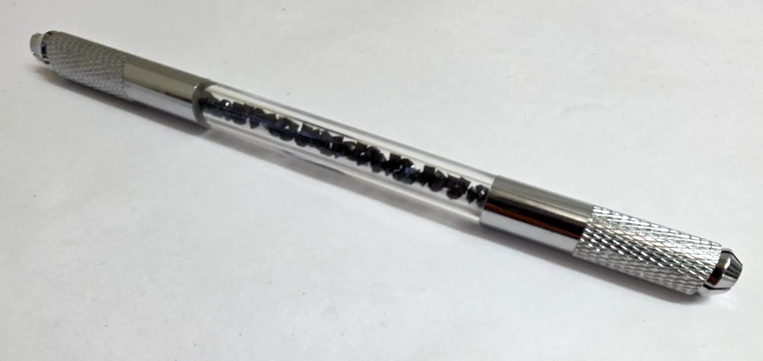 2pk Double End Crystal Acrylic Manual Tattoo Pen Microblading Eyebrow Tool image 3