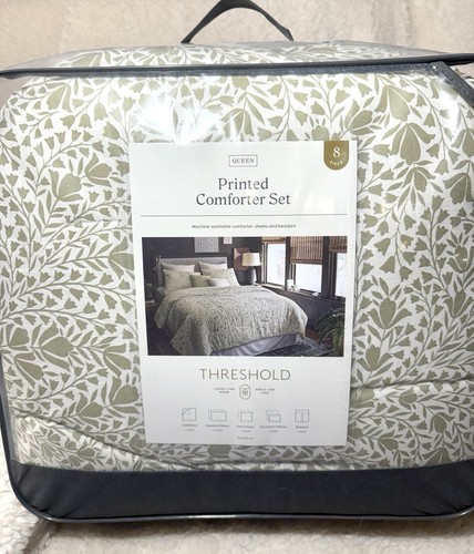 8pc Queen Floral Comforter Set Green - Threshold - Picture 5 of 5