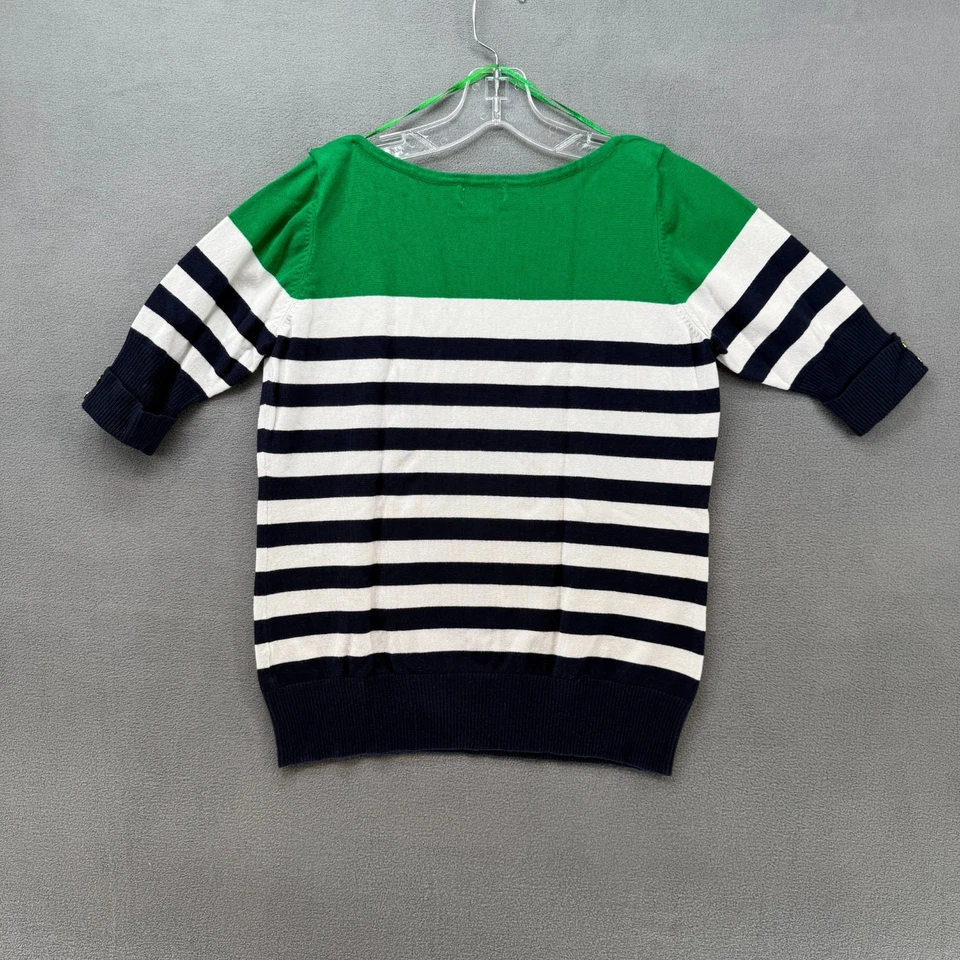 Joseph A. Sweater Womens Large Multicolor Striped Knitted Short Sleeve Pullover - Image 4 of 4