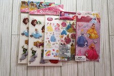 Princess Themed Stickers Lot of 5 pks  160 stickers - 3D glitter pop up Bundle