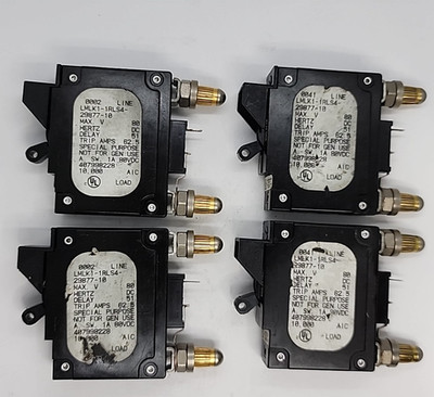 4x AIRPAX LMLK1-1RLS4-29877-10 1P 50A 80V BULLET CIRCUIT BREAKER [MC-4]