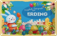 Blechschild 20X30 Cm OstergrüßE Erding Ostern Gruß Deko Geschenk Metall Schild