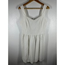 Kensie Dress Women Medium Eyelet Lace Sweetheart Fit  Flare Mini Sleeveless